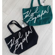 Karl Lagerfeld plážová taška čierna / zelená 